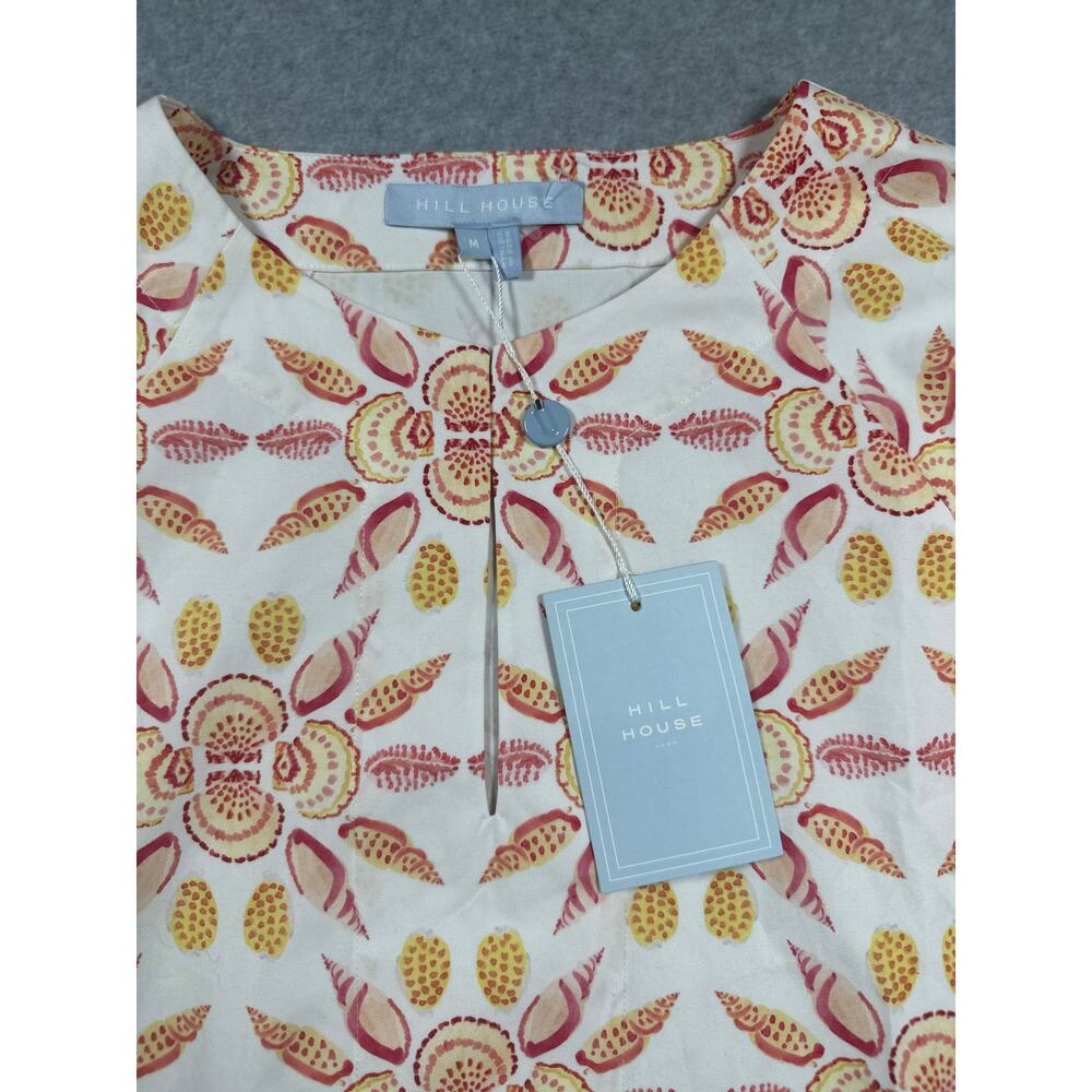 Hill House The Artemis Dress Women's Size Medium Orange Mosaic Print 3/4 Sleeves - Picture 8 of 8